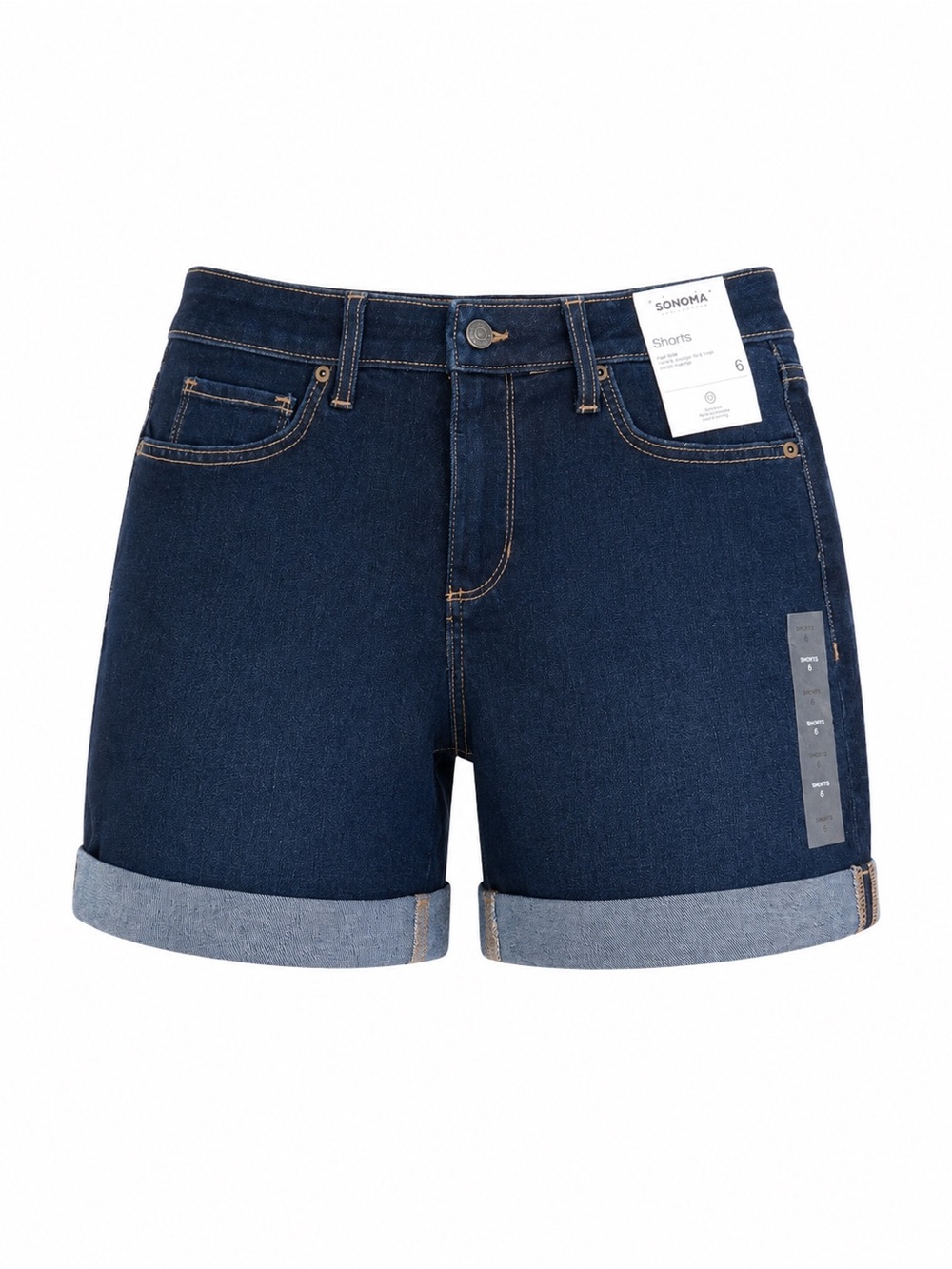 Sonoma Woman’s size 6 Light Wash Mid Rise Rolled Hem Casual Light Wash Shorts